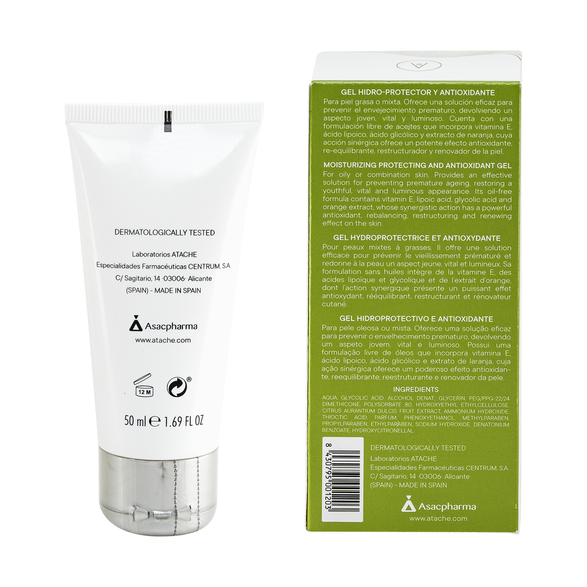 Atache CVital Gel Hidro-Protector Antioxidante Pele Oleosa - verso