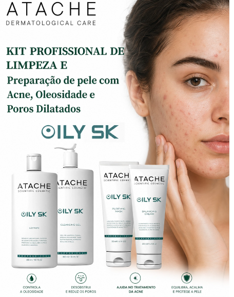 KIT PARA LIMPEZA E PREPARAÇAO ESPECIFICA  DE PELE COM  ACNE E OLEOSIDADE