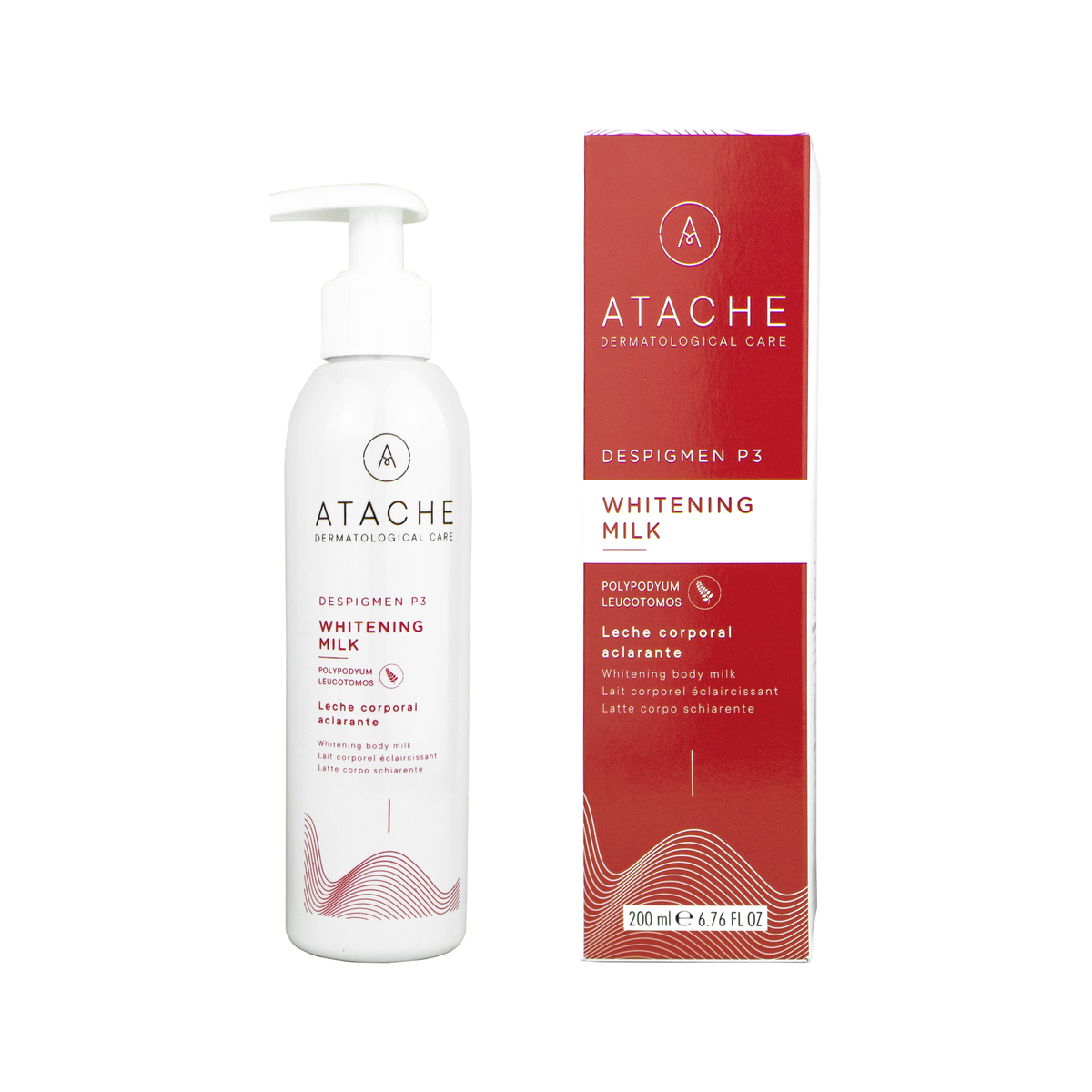 Atache Despigmen P3 Whitening Milk 200ml - frasco e caixa